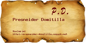 Presneider Domitilla névjegykártya